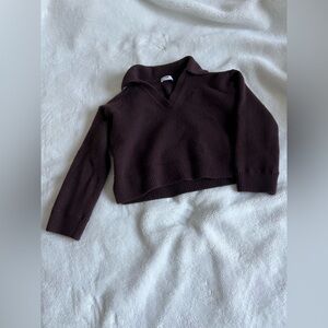 Brown Aritzia Wool Sweater Loungewear Set
